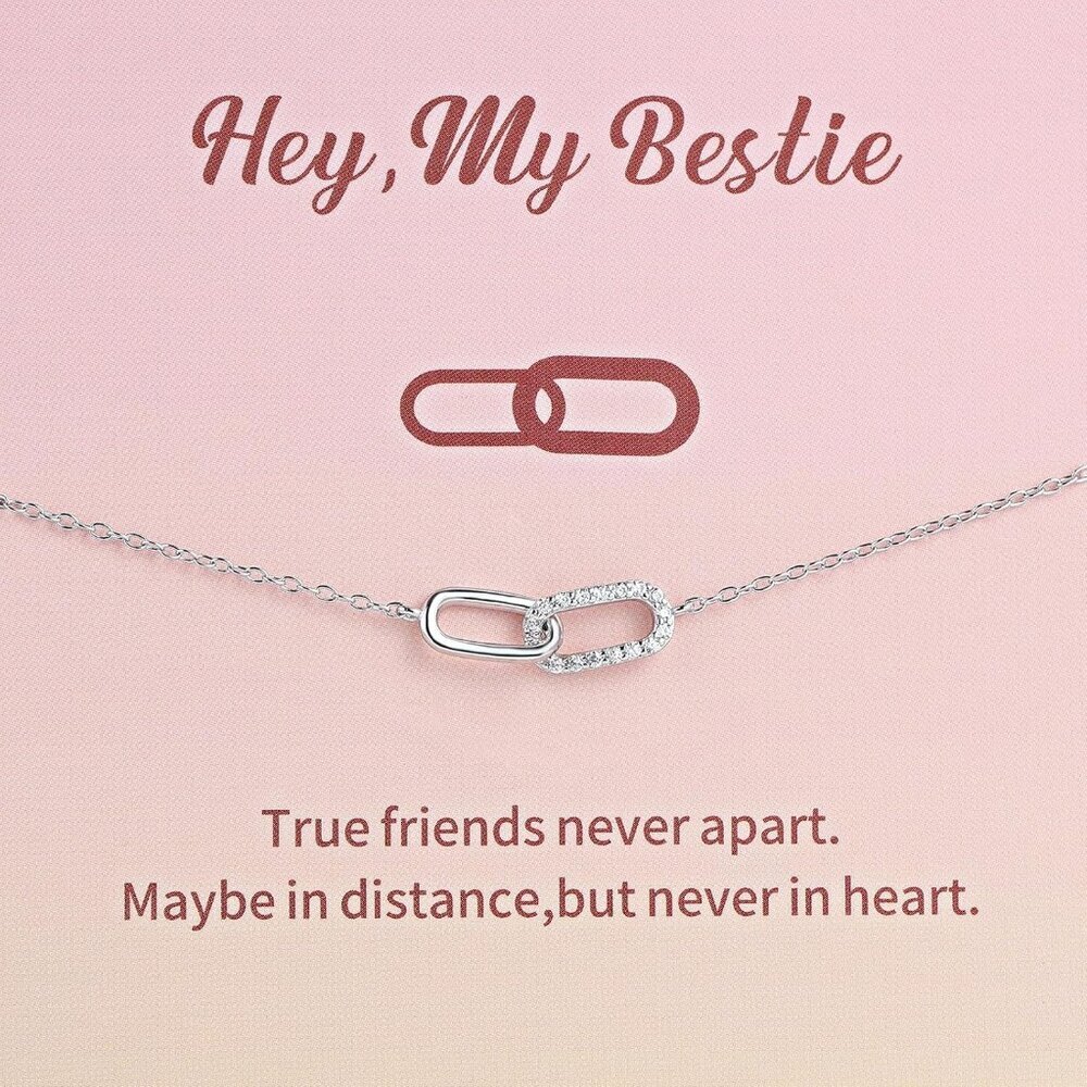 Sterling Silver Friendship Bracelets for Women Adjustable 6.7 inch Silver Bestie